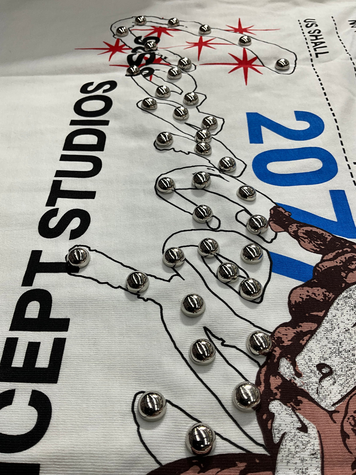 Concept No Weapons Rhinestone Boxy T-Shirt Multi Colors
