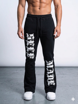 Focus Self Made Rhinestone Stacked Sweatpants Multi Colors