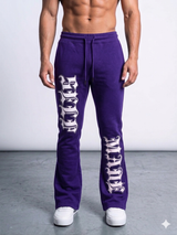Focus Self Made Rhinestone Stacked Sweatpants Multi Colors