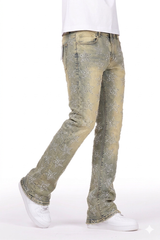 Focus Rhinestone Star Stacked Jeans Multi Colors