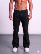 Focus Rhinestone Stud Stacked Jeans Multi Colors
