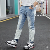 FOCUS LOYALTY KIDS JEANS RIP & REPAIR EMBROIDERY MULTI COLORS