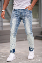 FOCUS LOYALTY RIP & REPAIR SKINNY JEANS MULTI COLORS