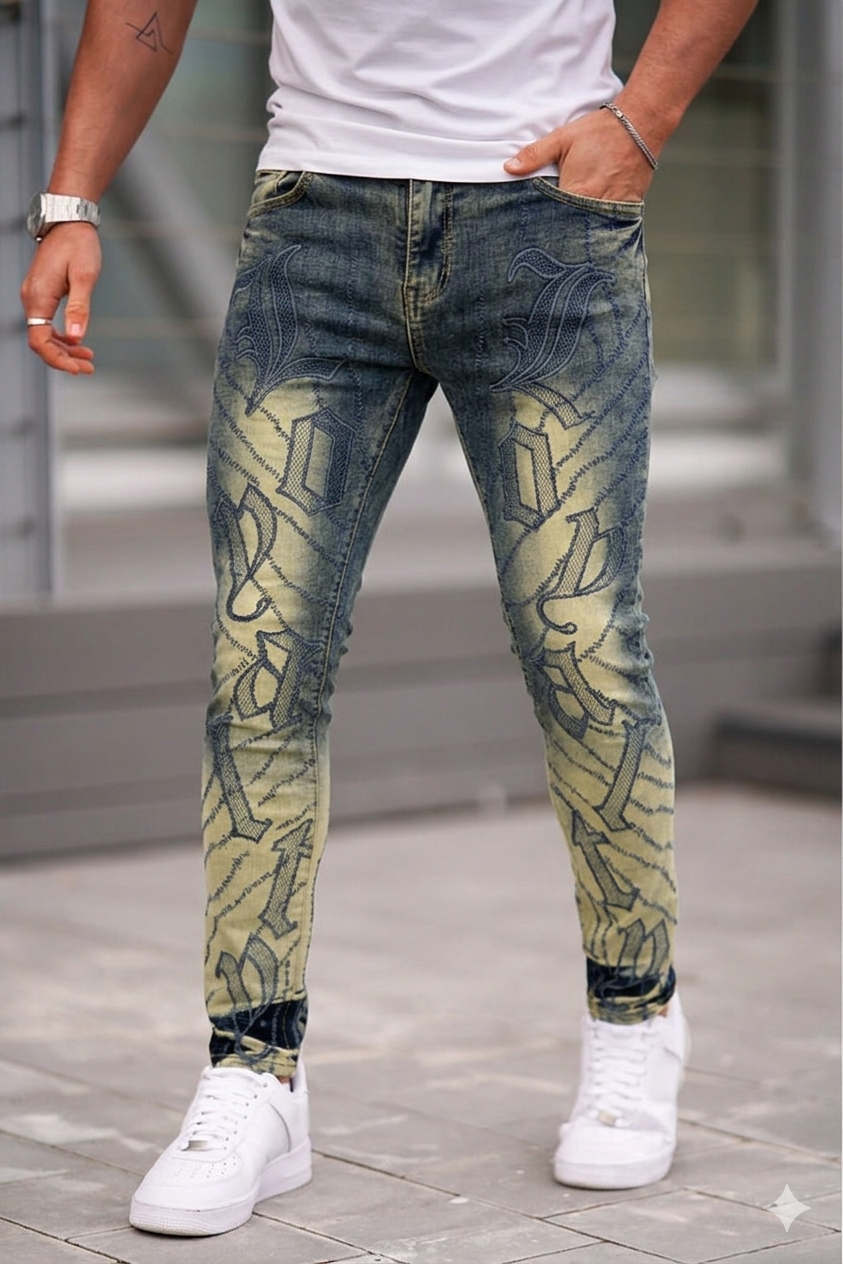 FOCUS LOYALTY RIP & REPAIR SKINNY JEANS MULTI COLORS