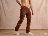 FOCUS CARGO FLOCKED VELVET SKINNY JEANS MULTI COLORS