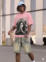 Focus Boxy Multi Stone Studded Saints T-Shirt Multi Colors