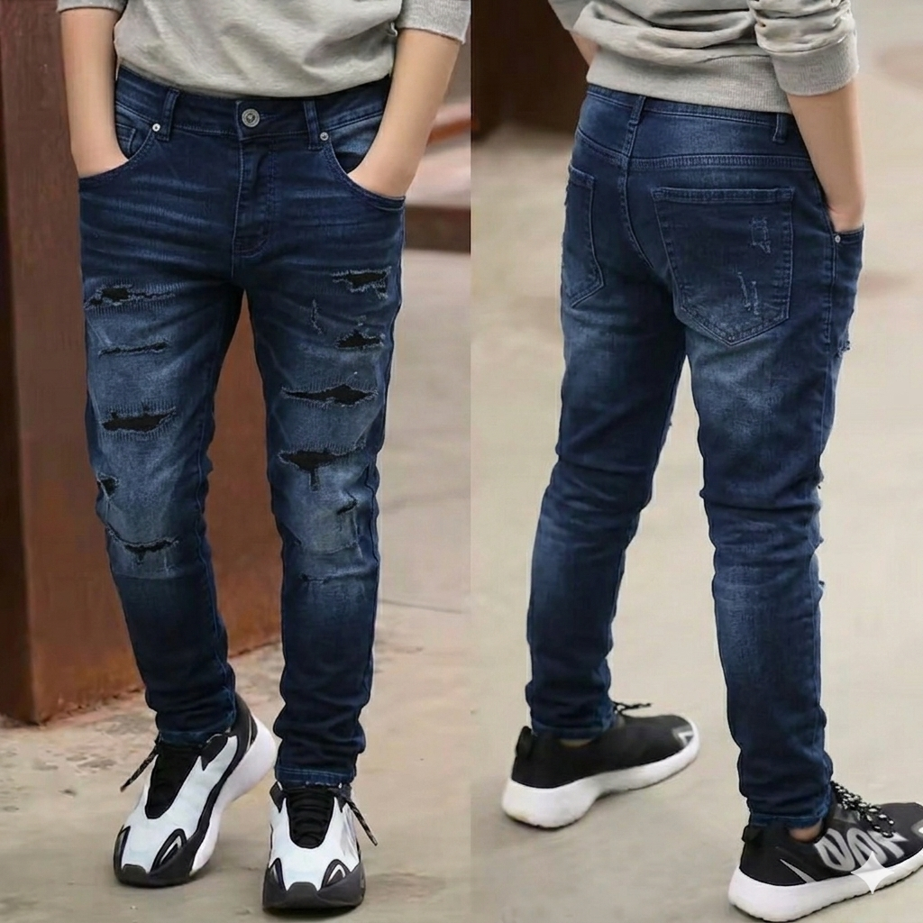 Focus Kids Rip & Repair Slim Fit Jeans Multi Colors