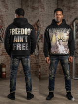Focus Street Liberty Rhinestones Cropped Hoodie Multi Colors