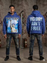 Focus Street Liberty Rhinestones Cropped Hoodie Multi Colors