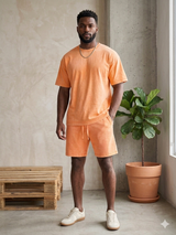 Rebel Minds Acid Washed Fleece Men Short Set Multi Colors