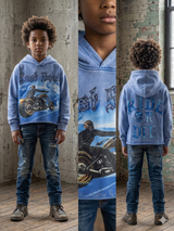 Focus Kids Lost Soul Garment Dye Rhinestones Cropped Hoodie Multi Colors