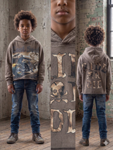 Focus Kids Lost Soul Garment Dye Rhinestones Cropped Hoodie Multi Colors