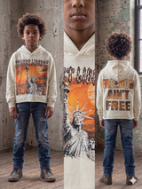 Focus Kids Street Liberty Rhinestones Cropped Hoodie Multi Colors