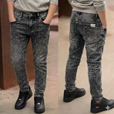 Focus Kids Jeans Laser Rip With Stone Multi Colors