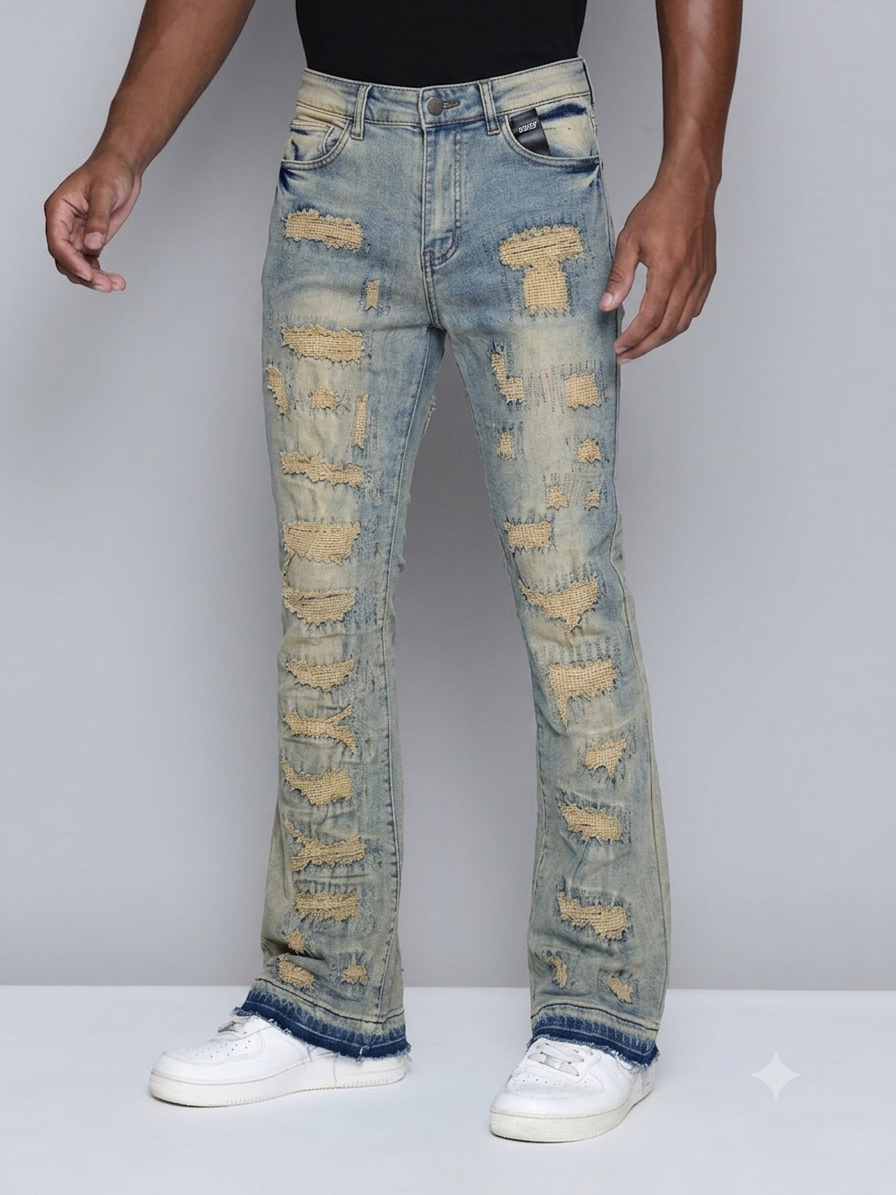 Reelistik - Jeans - Stacked - Tan Blue Harvey