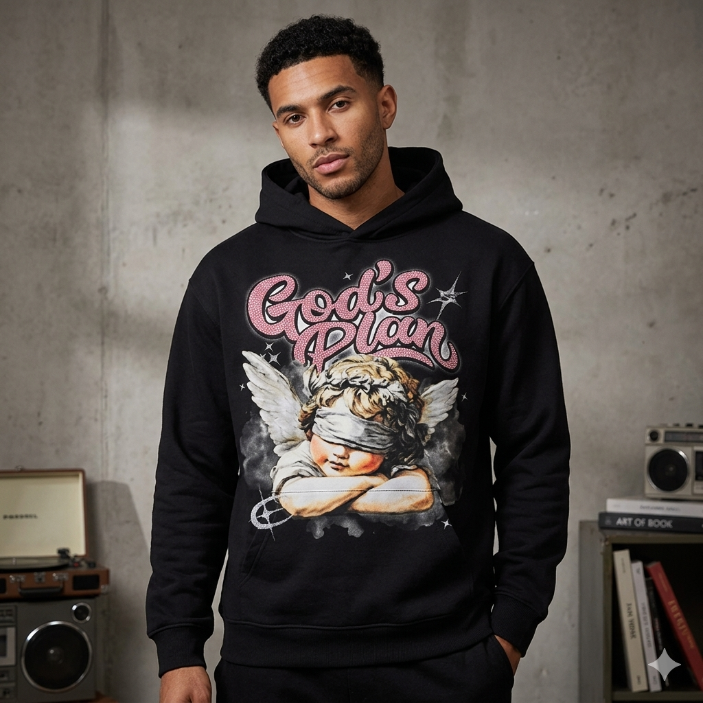 Forty Glitter God's Plan Fleece Hoodie Multi Colors