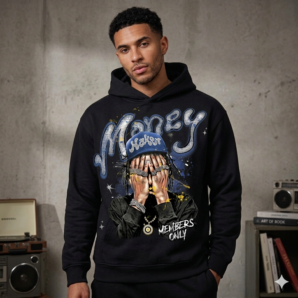 Forty Glitter Money Maker Fleece Hoodie Black