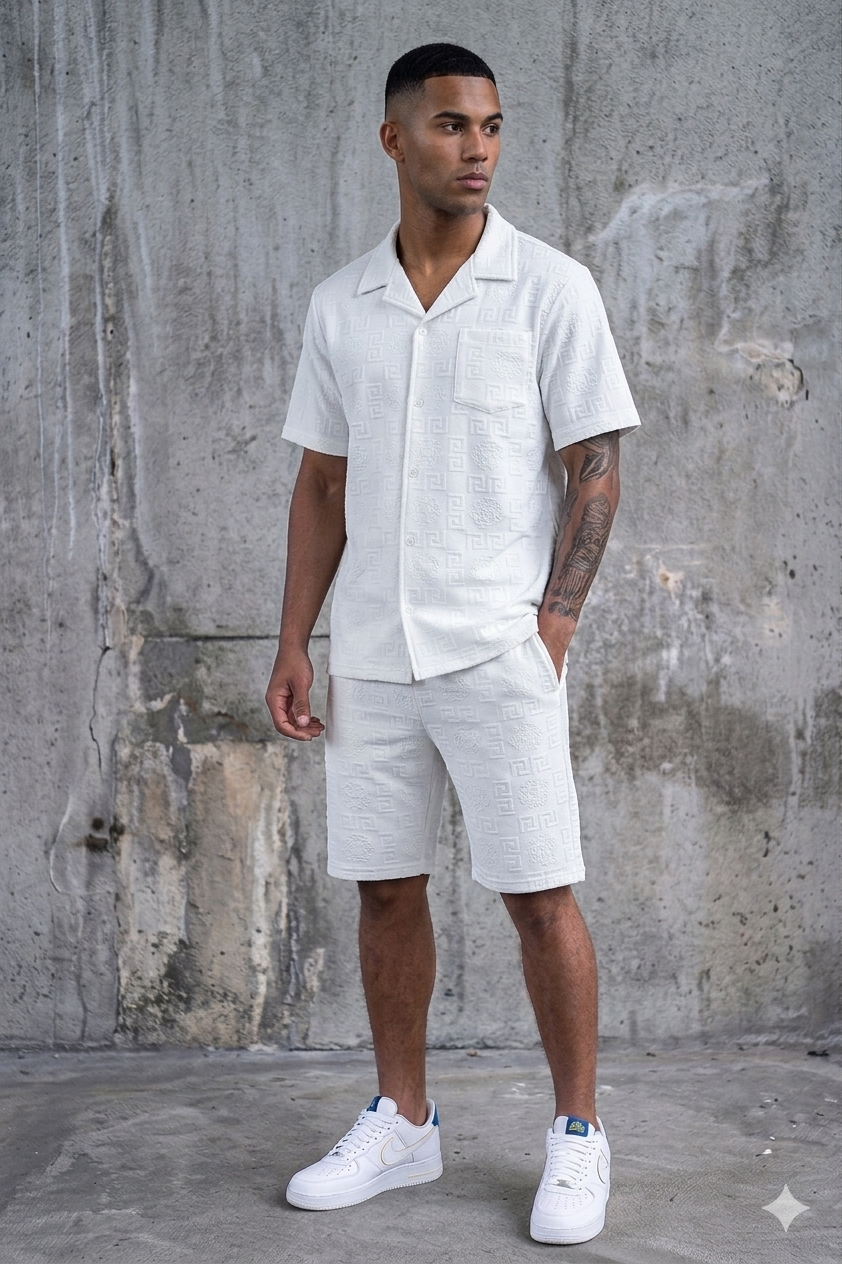 REBEL MINDS RS LION EMBOSSED SHORT SET