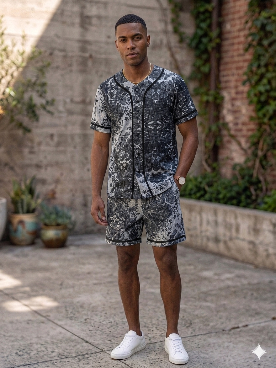 Rebel Minds Jacquard Mesh Shorts - Black