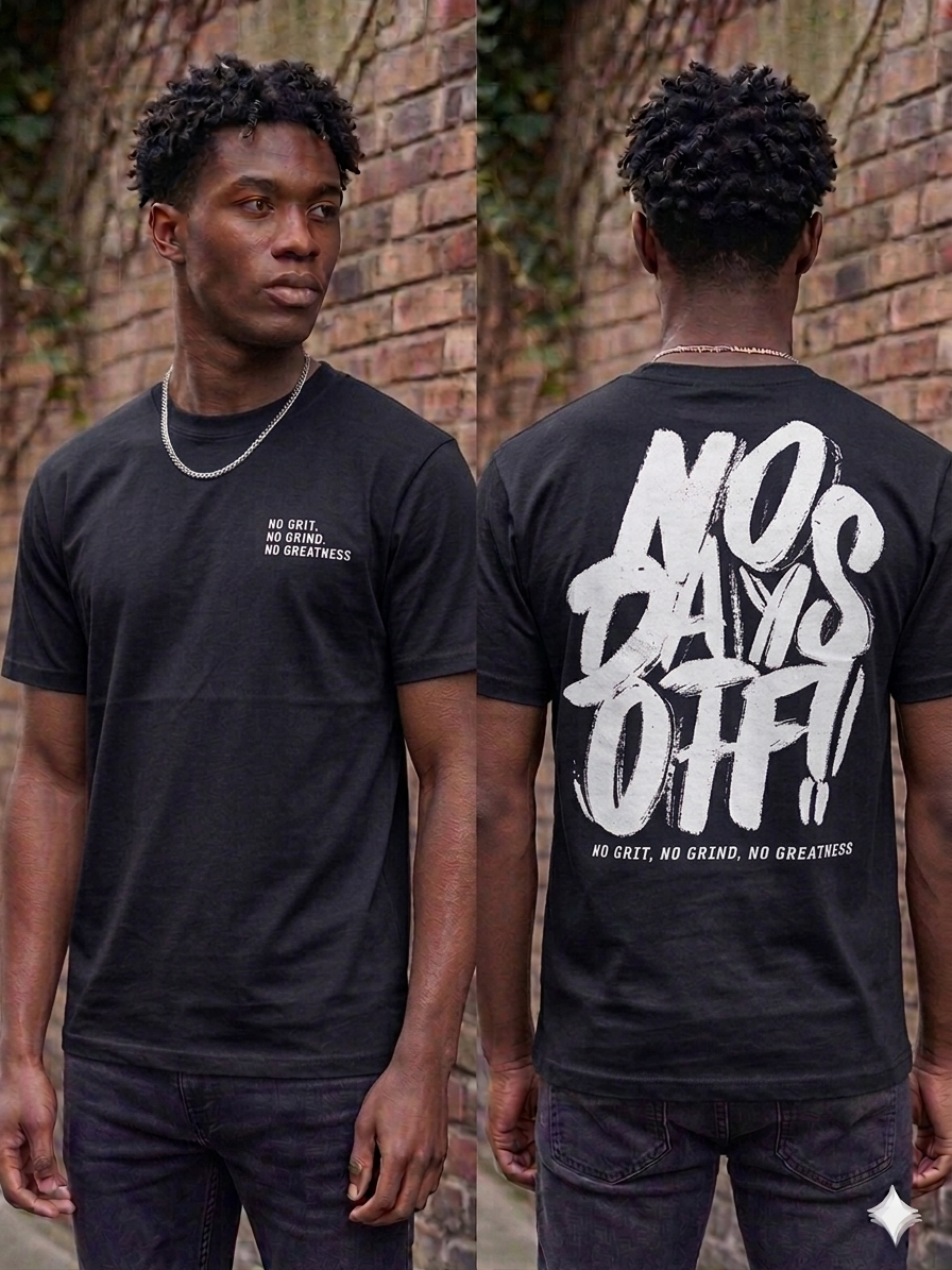 DLD No Days Off Puff Print Oversized T-Shirt Multi Colors
