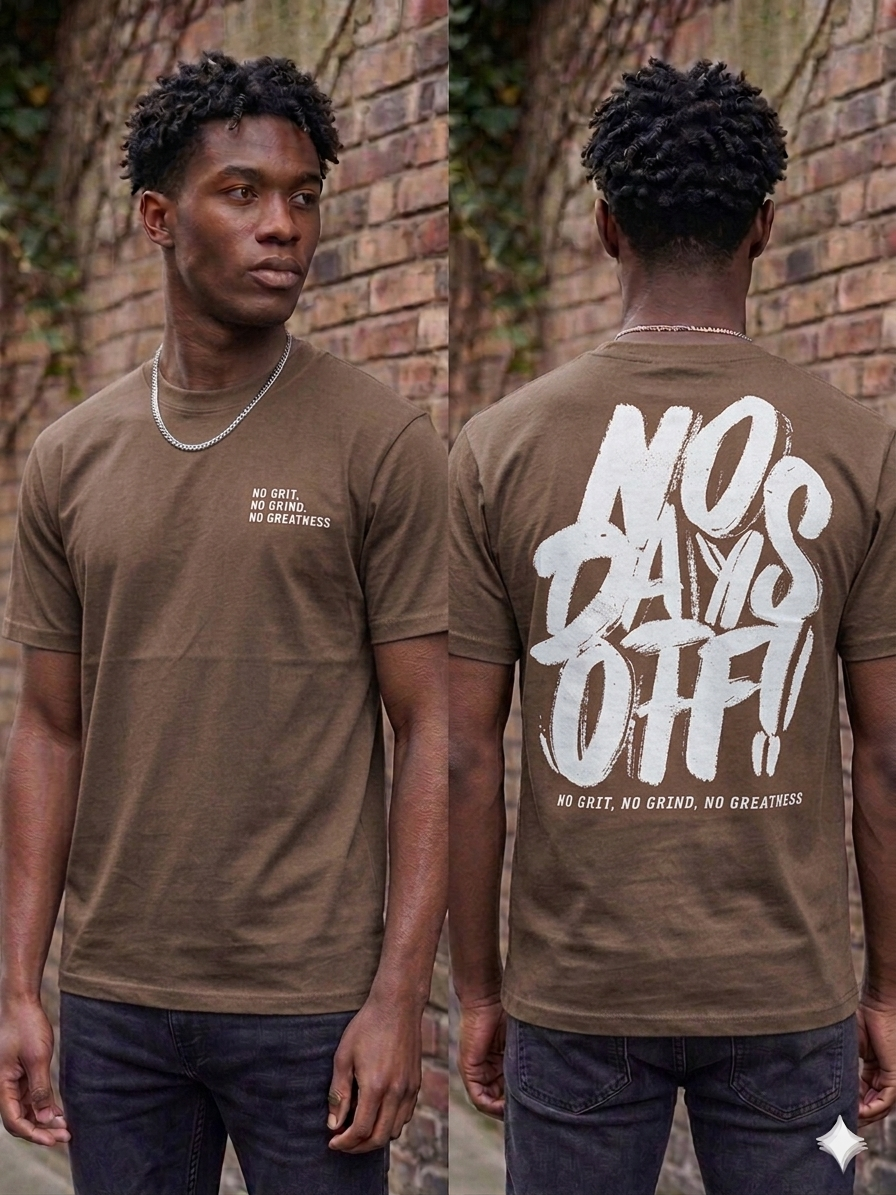 DLD No Days Off Puff Print Oversized T-Shirt Multi Colors