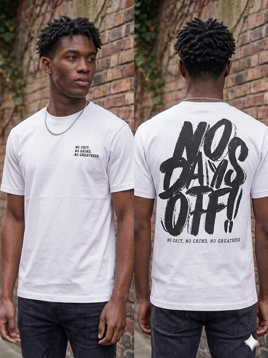 DLD No Days Off Puff Print Oversized T-Shirt Multi Colors