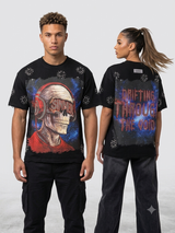 Focus Rhinestone Sinner Loose Fit Heavy Weight T-Shirt Multi Colors