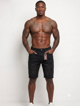 Focus Rip & Repair Jeans Short Multi Colors