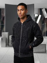 Pj Mark Tatto French Terry Acid Washed Zip up Hoodie Multi Colors