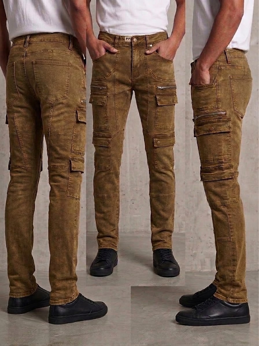 Pj Mark Stone Wash Cargo Pants Multi Colors