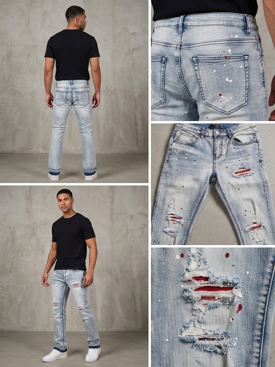 Denim City Rip N Repair Stacked Jeans