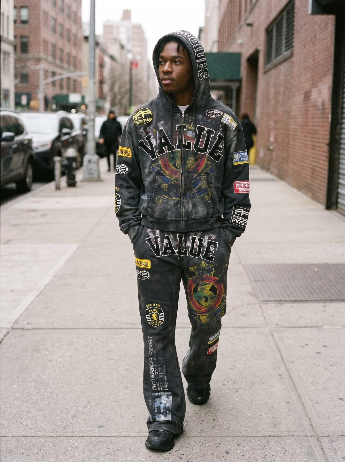 Rare Peace Value Stacked Sweat Pants Grey