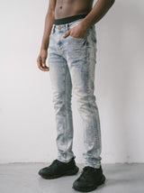 Fwrd Flower Crystal Slim Fit Jeans Ice Blue