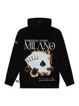 Roberto Vino Milano Burning Cards Hoodie Black