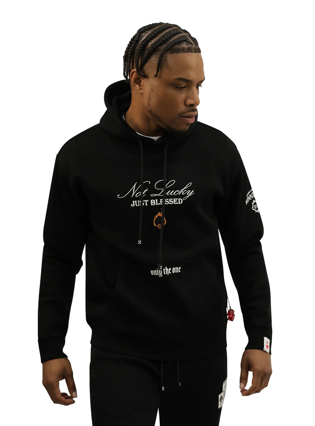 Roberto Vino Milano Burning Cards Hoodie Black