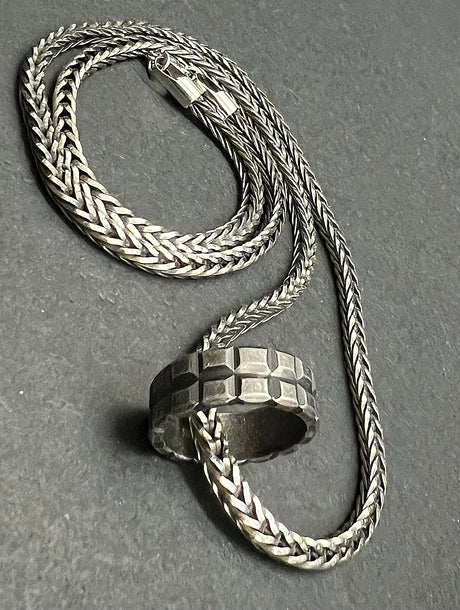 Studded Ring via Wheat Chain Slide-On Set