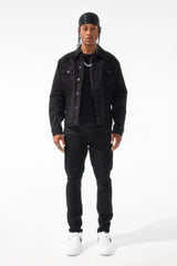 Jordan Craig Ross Skinny Jeans with Shreds Black