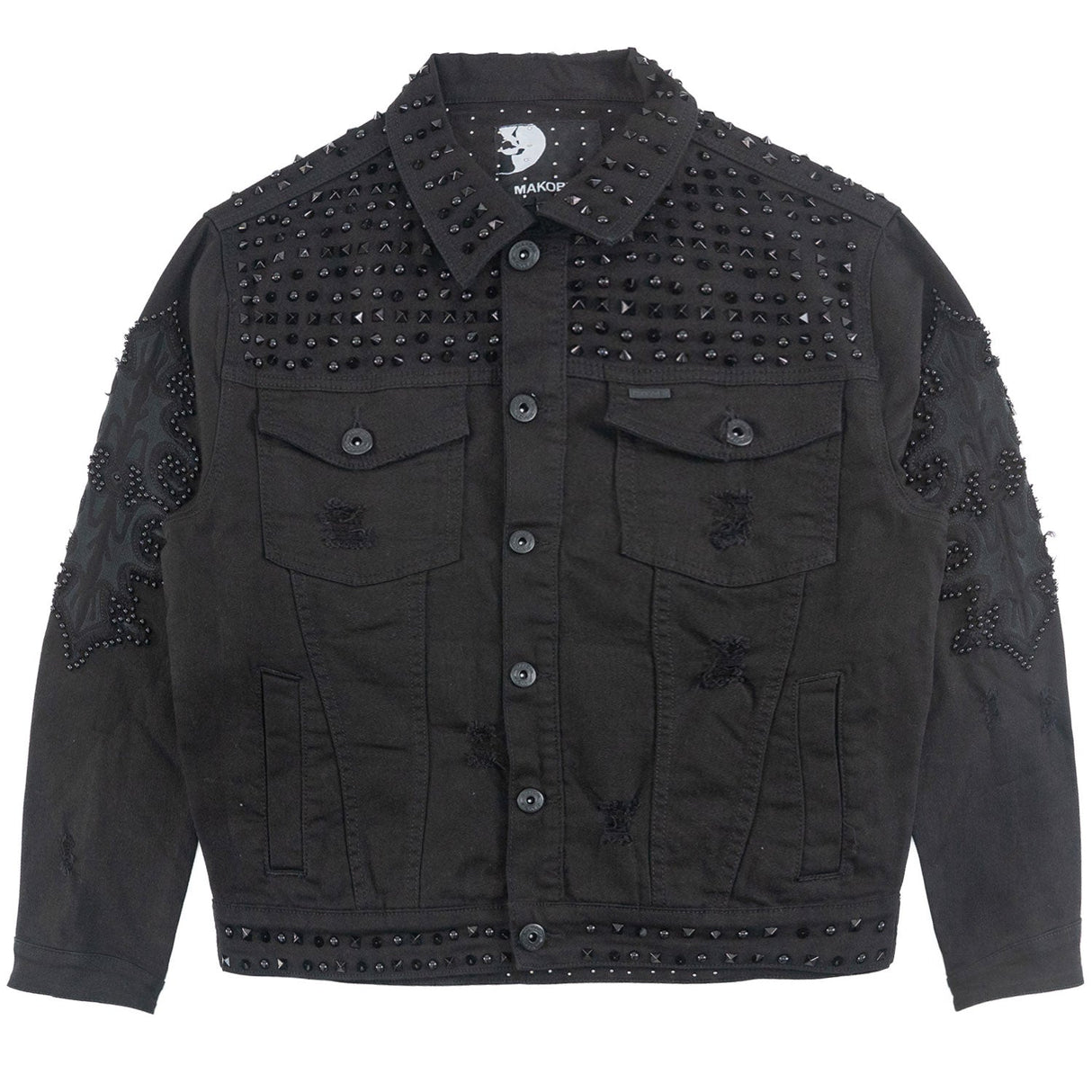 Makobi Denim Jacket | M1013 Positoni Denim - Black