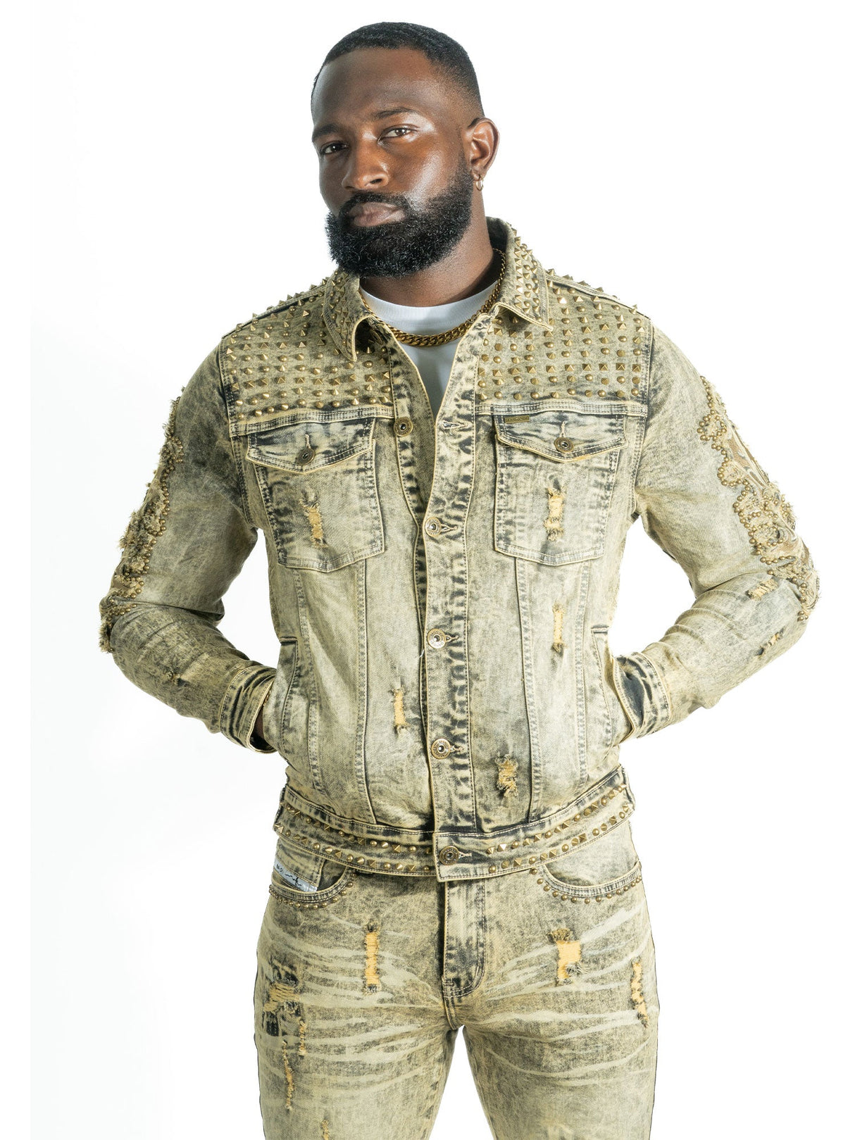 Makobi Denim Jacket | M1013 Positoni Denim - Olive