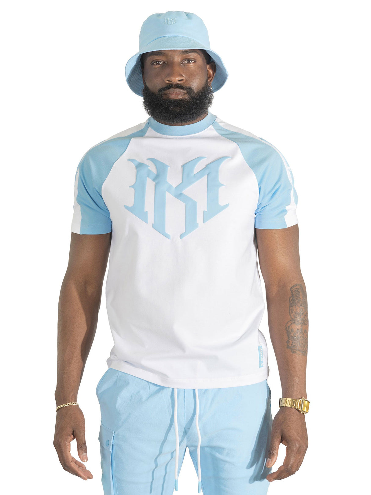 Makobi M119 Adorni Reglan T-shirt - Light Blue
