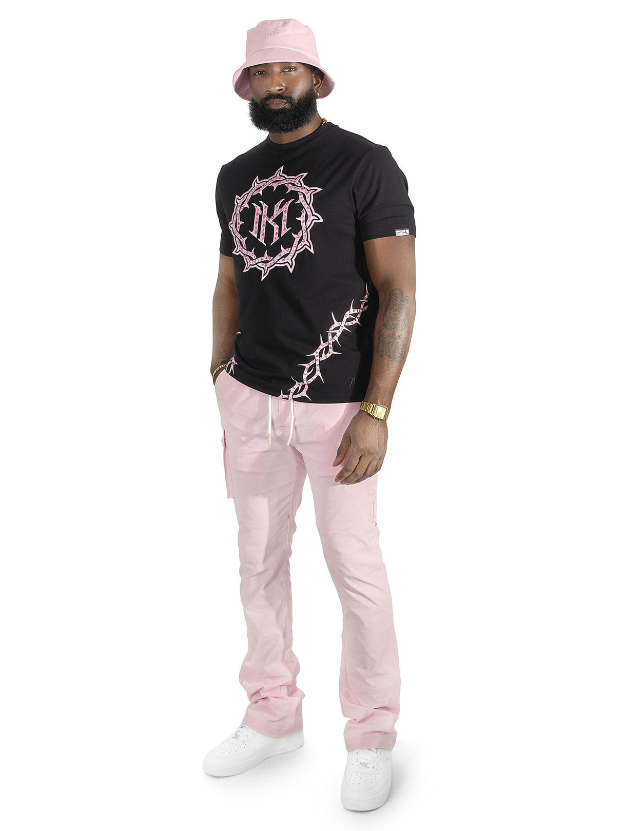 Makobi Jersey Shirt | M138 Prestige Tee - Black.Pink