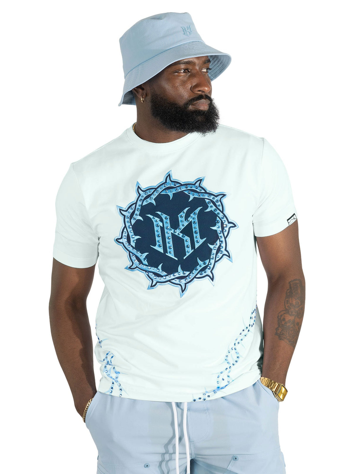 Makobi Jersey Shirt | M138 Prestige Tee - White.Navy