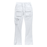 Makobi M1625 Sartoni Nylon Stacked Pants - White