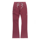 Makobi Nylon Pants | M1634 Adorni Stacked - Burgundy