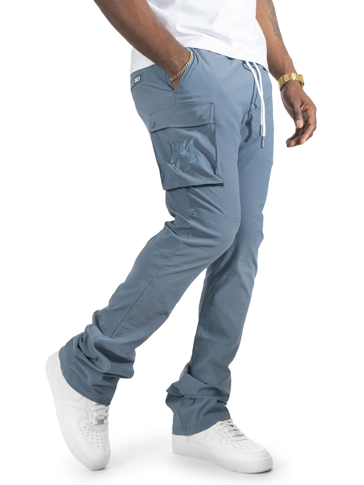 Makobi Nylon Pants | M1634 Adorni Stacked - Midnight Blue