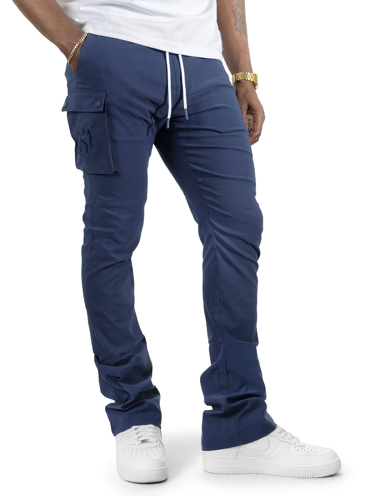 Makobi Nylon Pants | M1634 Adorni Stacked - Navy