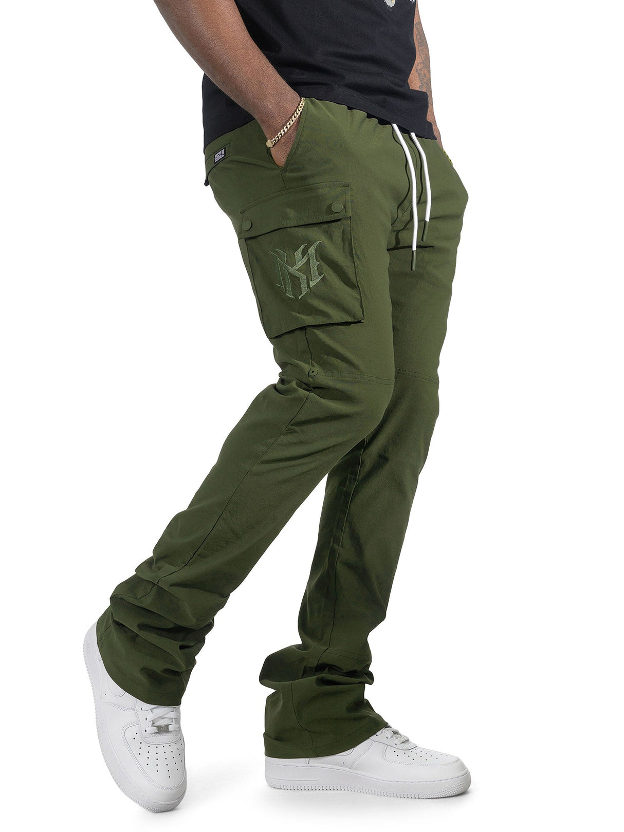 Makobi Nylon Pants | M1634 Adorni Stacked - Olive