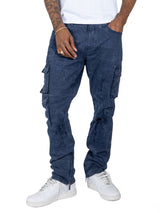 Makobi M1737 Berteli Acid Cargo Pants - Navy