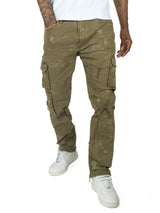 Makobi M1737 Berteli Acid Cargo Pants - Olive