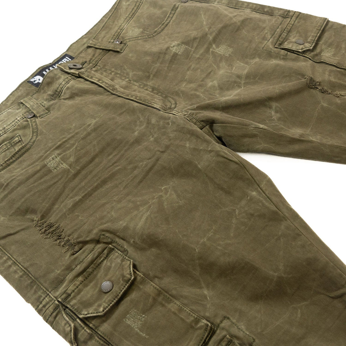 Makobi M1737 Berteli Acid Cargo Pants - Olive